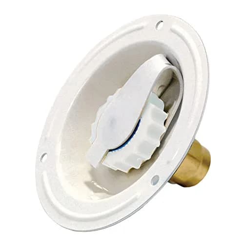 Valterra Lead-Free Recessed Water Inlet 2-3/4" FPT Colonial White | Brass Check Valve & Garden Swivel thumbnail 1