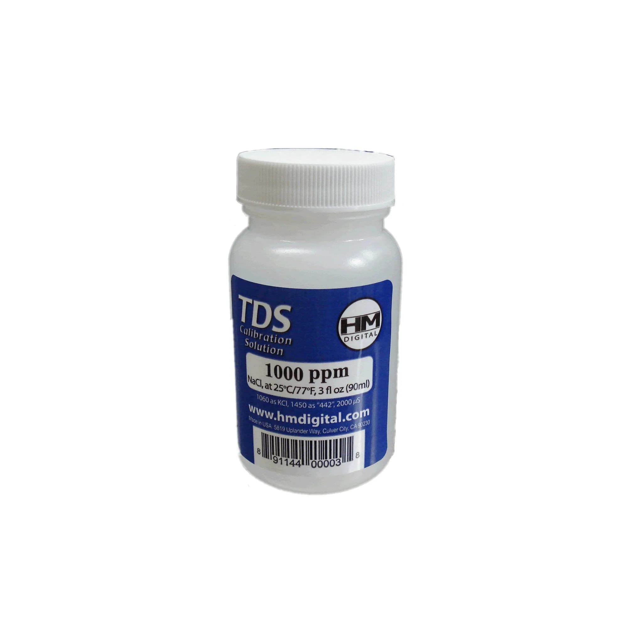 HM Digital 1000ppm TDS Calibration Solution 88.7ml (3 Fl Oz) | NIST-Traceable Lab Quality — natural