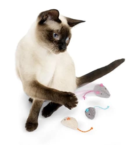 SmartyKat Skitter Critters Catnip Cat Toys - Gray/Cream, 3 Count | Catnip-Filled Mice for Play & Exercise thumbnail 7