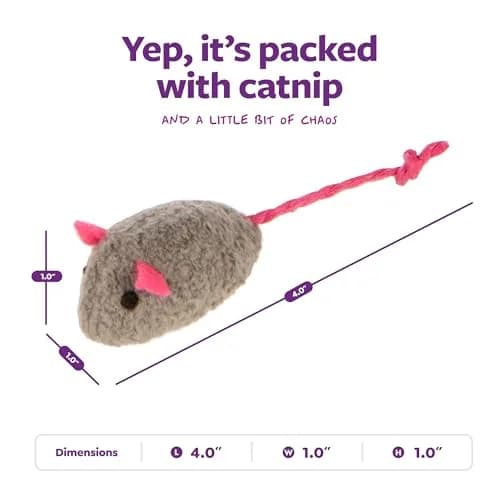 SmartyKat Skitter Critters Catnip Cat Toys - Gray/Cream, 3 Count | Catnip-Filled Mice for Play & Exercise thumbnail 3