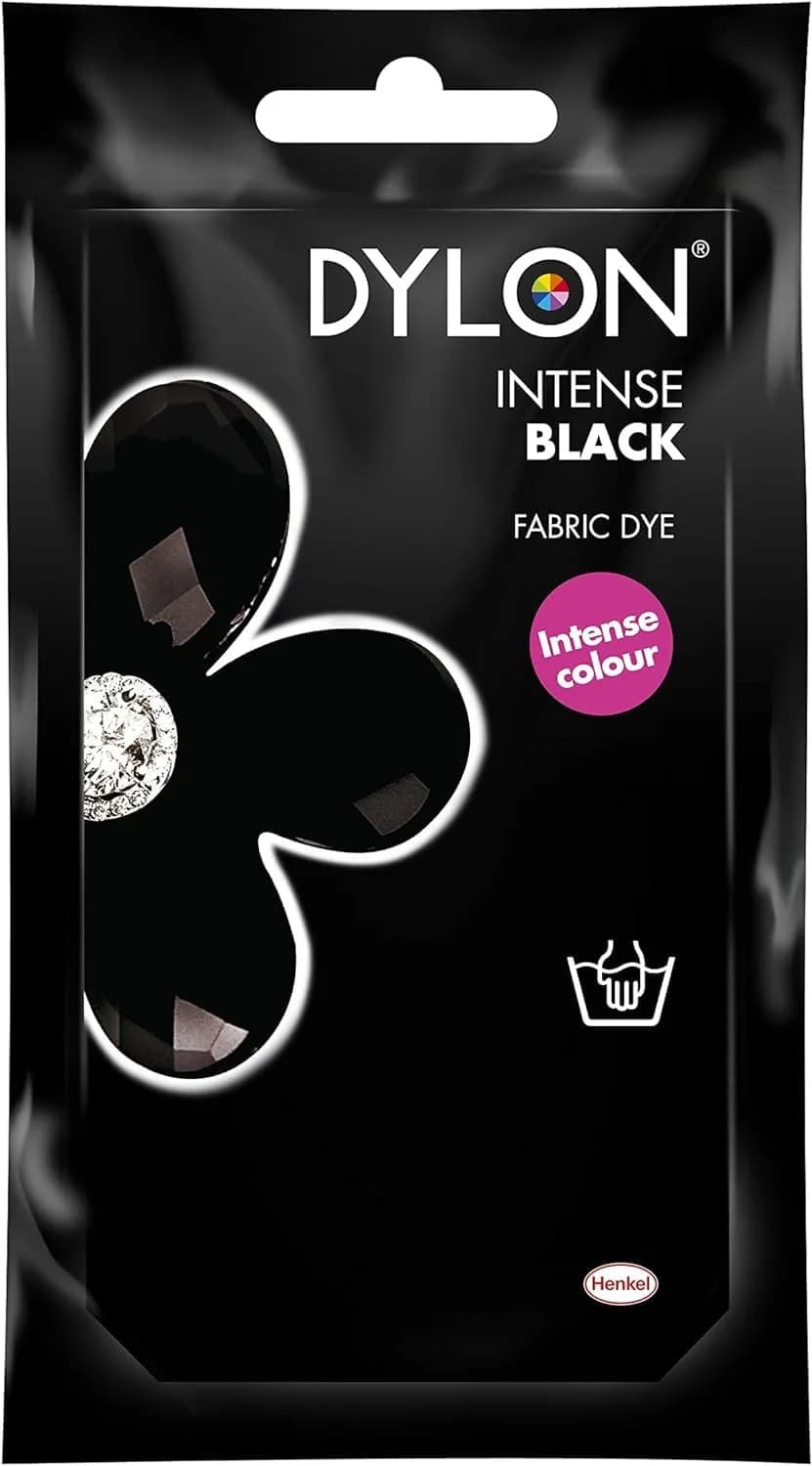 Dylon Hand Fabric Dye - Intense Black 50g | Concentrated, Eco-Friendly & Suitable for Natural & Synthetic Fibers — Rainbow