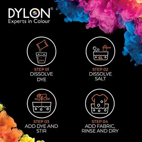 Dylon Intense Violet Nvi Hand Dye Sachet 50 g | Rich Colour for Natural & Delicate Fabrics thumbnail 3