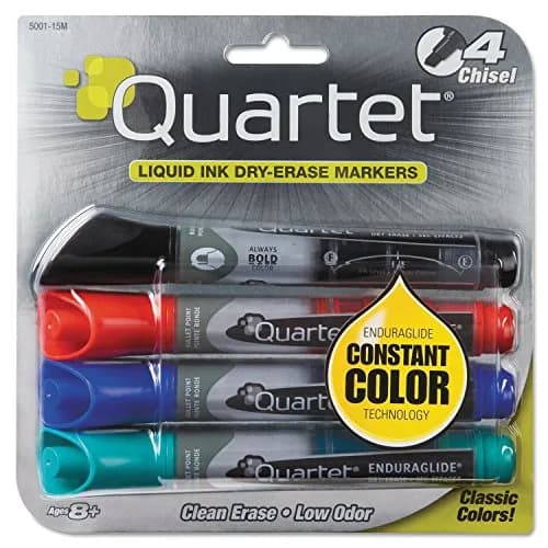 Quartet EnduraGlide Dry Erase Markers, Bullet Tip, Assorted Classic Colors, 4 Pack | Smooth Ink Flow thumbnail 1