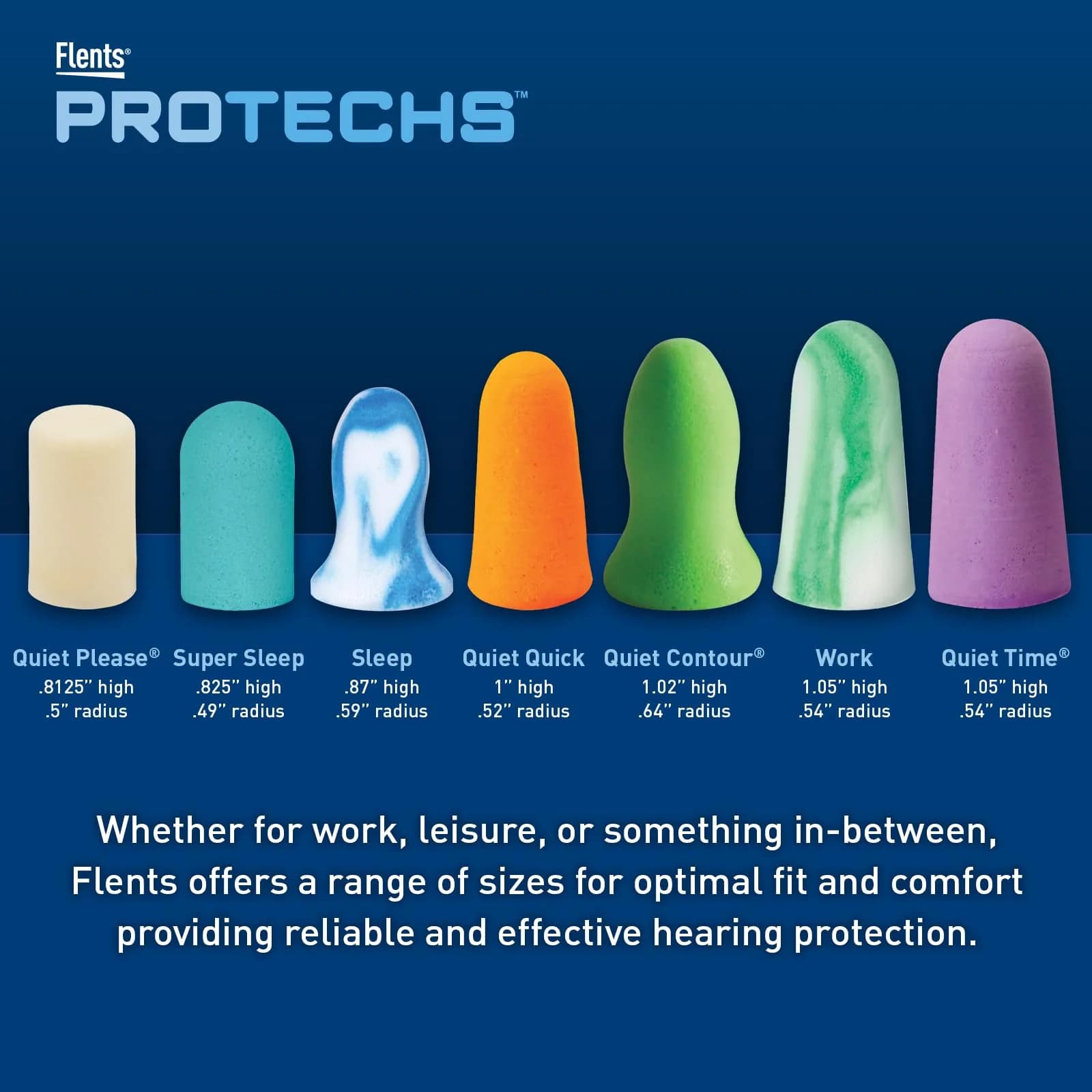 Flents Protechs Quiet Time Foam Ear Plugs NRR 33 | 10 Pair Purple - view 4