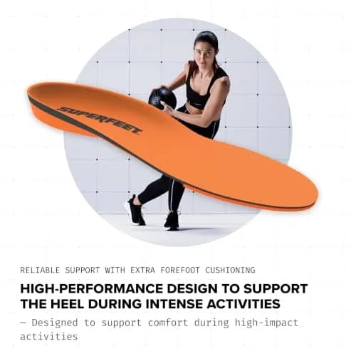 Superfeet All-Purpose High Impact Support Insoles (Orange) - Trim-to-Fit Orthotic Arch Support Shoe Inserts - Men 11.5-13 / Women 12.5-14 | High Impact Stability thumbnail 5
