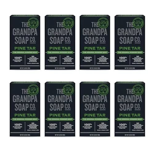 Grandpa's Pine Tar Bar Soap for Men 340g (12 oz) | 3-in-1 Cleanser, Deodorizer, Moisturizer for Sensitive Skin thumbnail 1