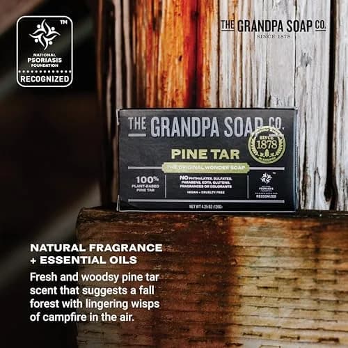 Grandpa's Pine Tar Bar Soap for Men 340g (12 oz) | 3-in-1 Cleanser, Deodorizer, Moisturizer for Sensitive Skin thumbnail 5