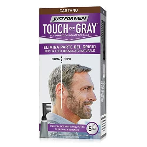 Just For Men Touch of Gray Hair Color Black T-55 (3 Pack) | Subtle Salt & Pepper Look — Dark Brown T-45