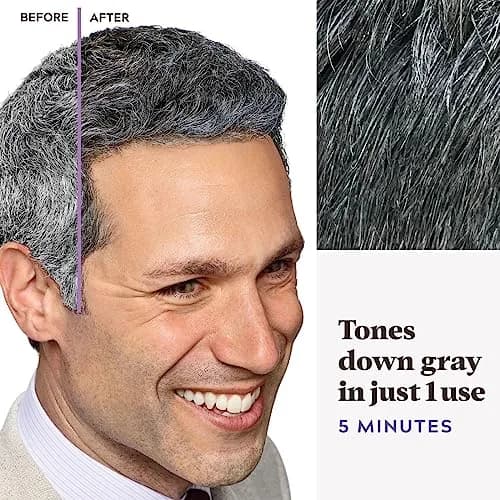 Just For Men Touch of Gray Hair Color, Salt & Pepper Look, Black T-55, 1 Kit | Ammonia & Peroxide Free thumbnail 4