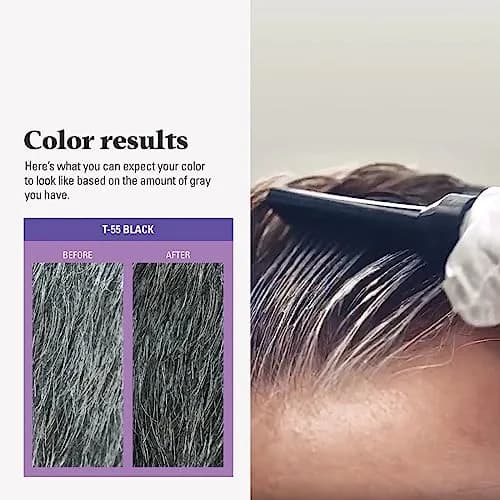 Just For Men Touch of Gray Hair Color, Salt & Pepper Look, Black T-55, 1 Kit | Ammonia & Peroxide Free thumbnail 5