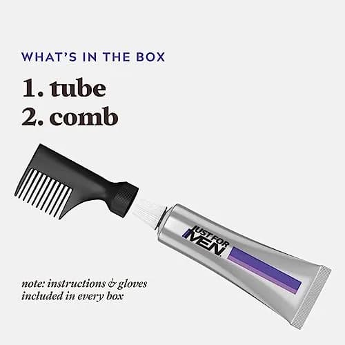 Just For Men Touch of Gray Hair Color, Salt & Pepper Look, Black T-55, 1 Kit | Ammonia & Peroxide Free thumbnail 3
