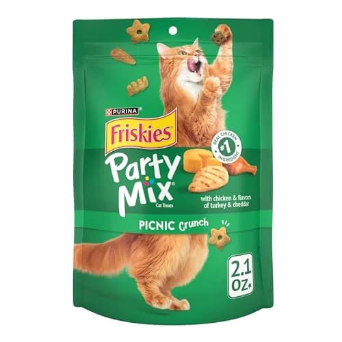 Friskies Purina Party Mix Picnic Crunch Cat Treats 2.1 oz (10 Pack) | Crunchy, Real Chicken & Flavorful thumbnail 1