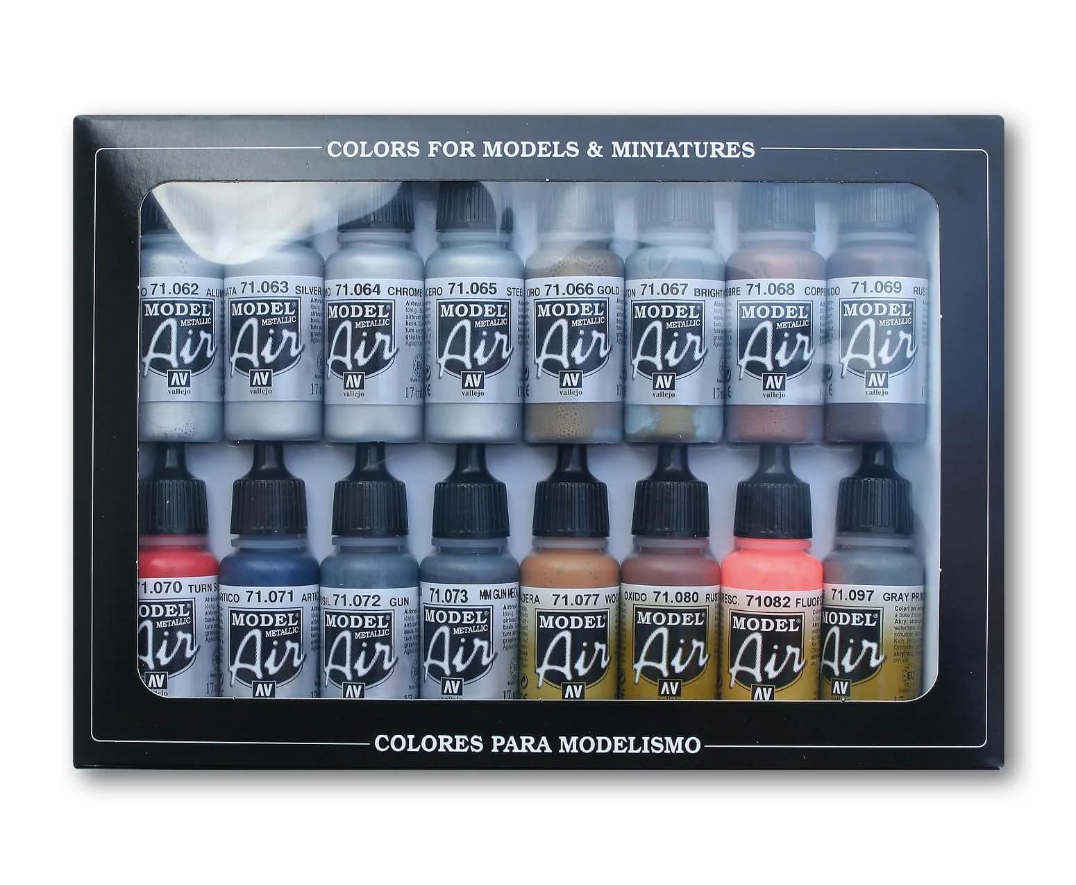 Vallejo Model Air Metallic Set 17ml | Superior Acrylic Airbrush Paint for Models