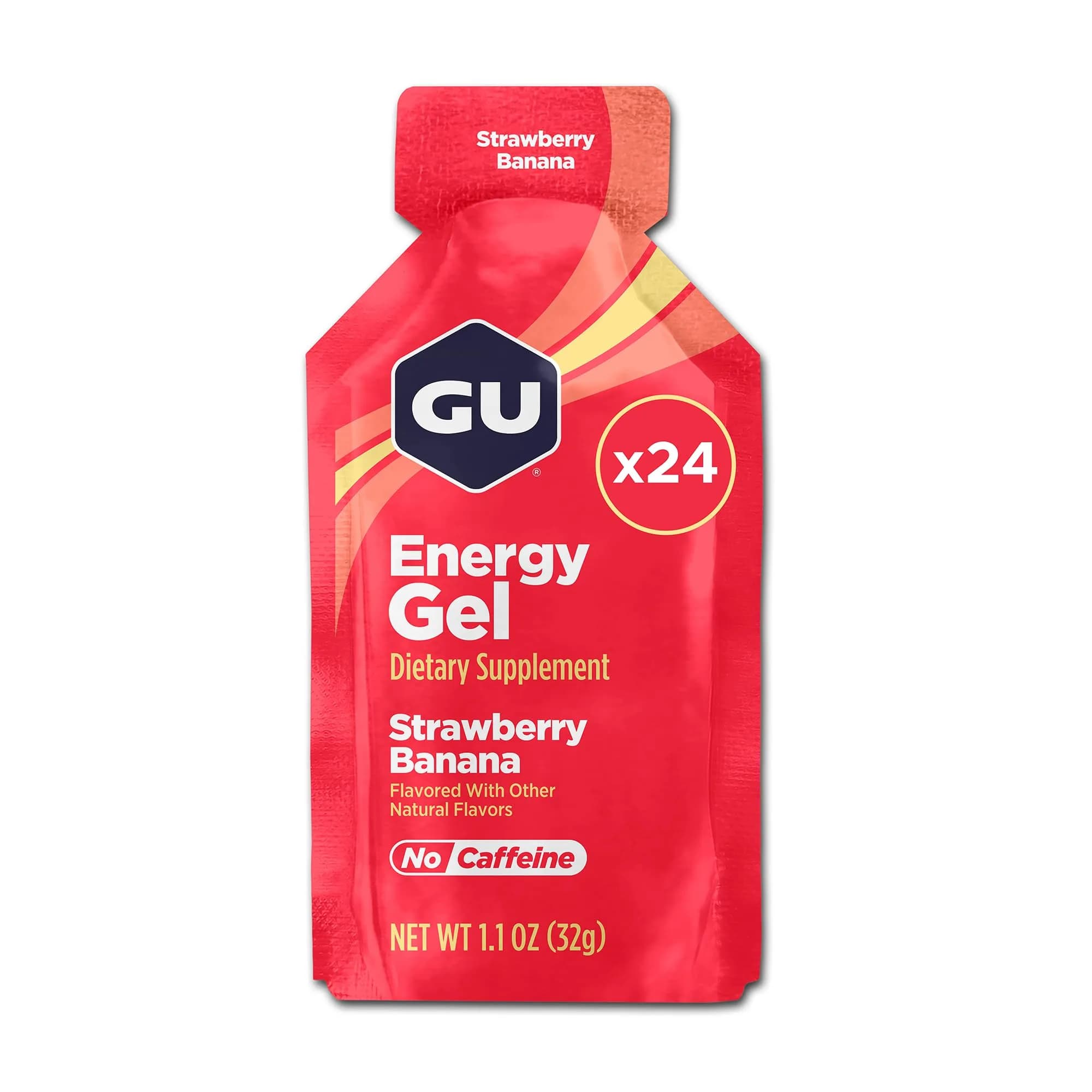GU Energy Original Sports Nutrition Energy Gel, Strawberry Banana, 24 Count Box | Dual Source Energy for Endurance Athletes - main product image