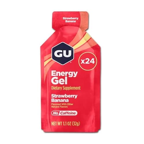 GU Energy Original Sports Nutrition Energy Gel, Strawberry Banana, 24 Count Box | Dual Source Energy for Endurance Athletes thumbnail 1