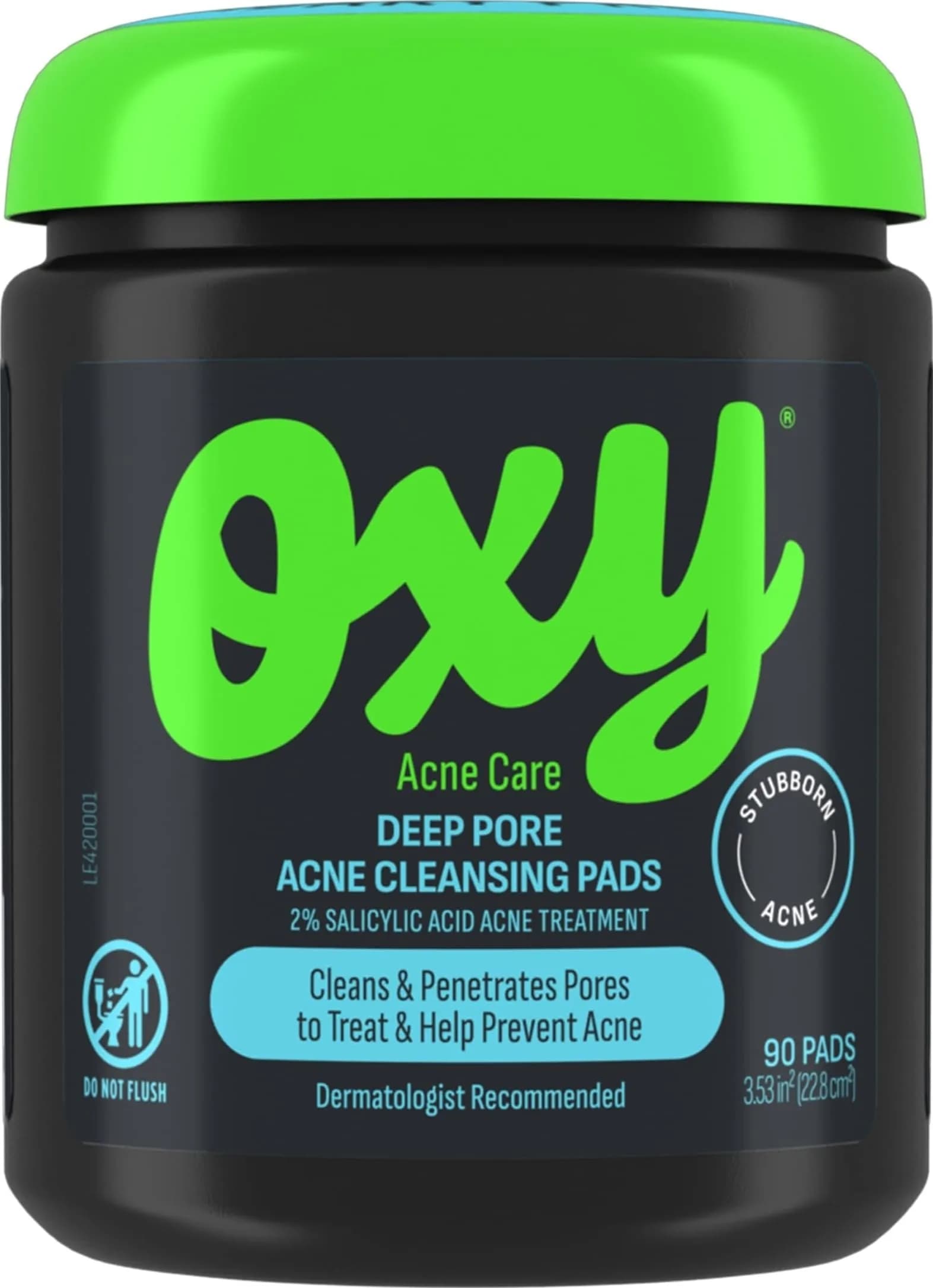 Oxy Deep Pore Acne Cleansing Pads 90 Count (Pack of 3) | Maximum Strength 2% Salicylic Acid for Stubborn Acne