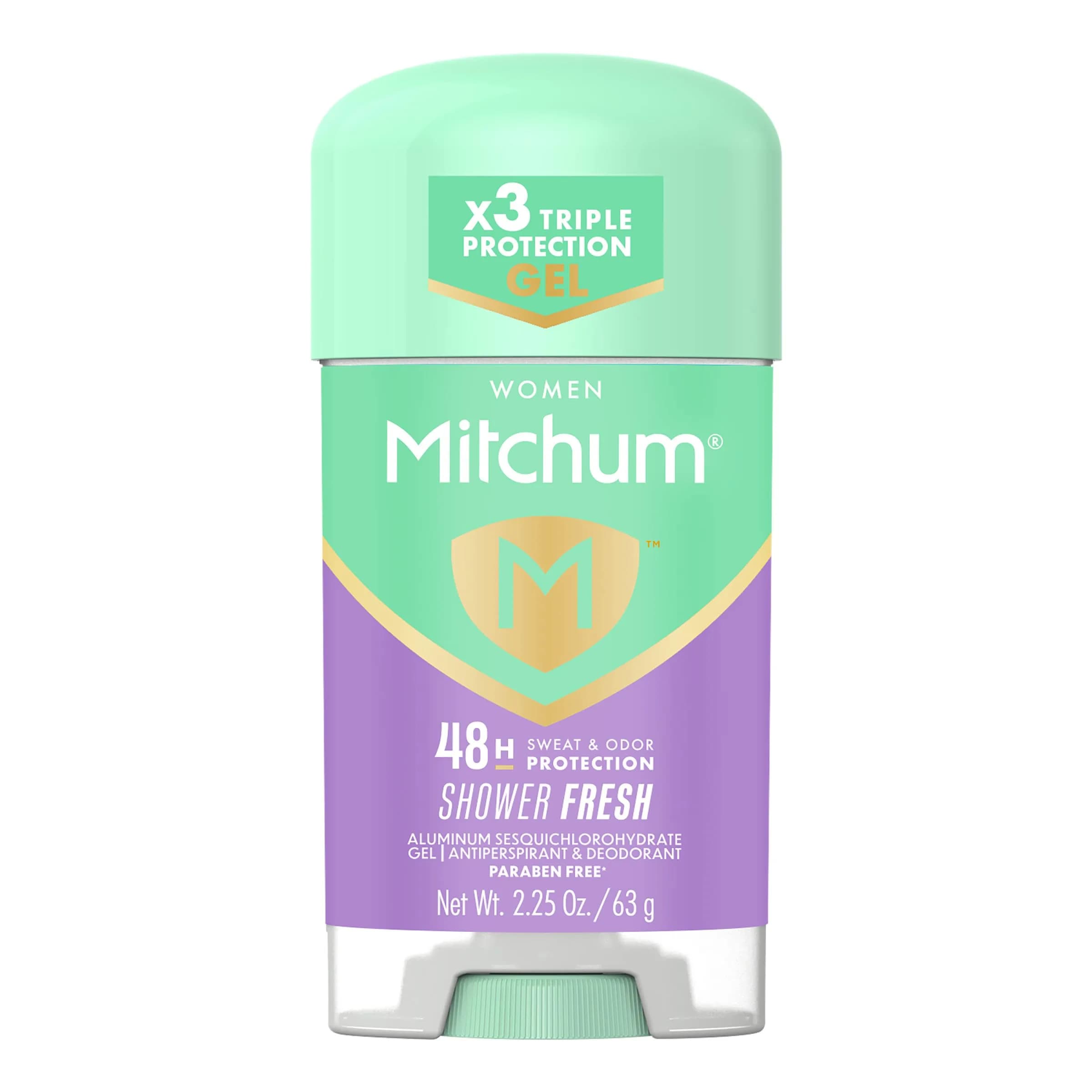 Mitchum Women's Triple Odor Protection Antiperspirant & Deodorant Gel, Shower Fresh, 48HR Protection, 65ml (2.25 oz) | Dermatologist-Tested Vegan Formula - main product image