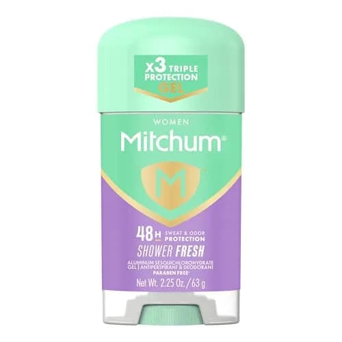 Mitchum Women's Triple Odor Protection Antiperspirant & Deodorant Gel, Shower Fresh, 48HR Protection, 65ml (2.25 oz) | Dermatologist-Tested Vegan Formula thumbnail 1
