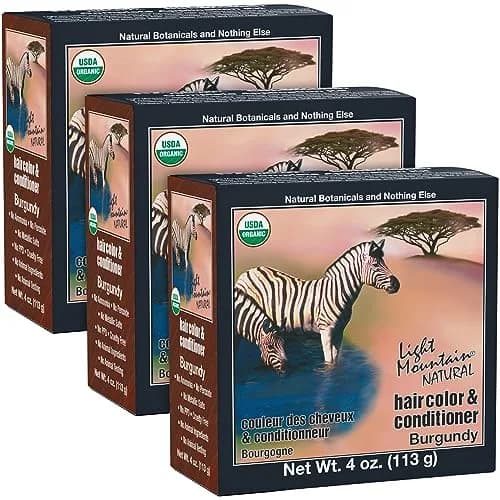 Light Mountain Organic Hair Color & Conditioner - Burgundy | Chemical-Free Semi-Permanent Hair Dye thumbnail 1