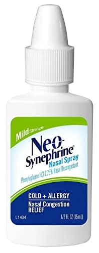 Neo-Synephrine Nasal Spray 15 mL | Phenylephrine 0.25% Fast Relief for Cold & Allergy (Pack of 4) thumbnail 6