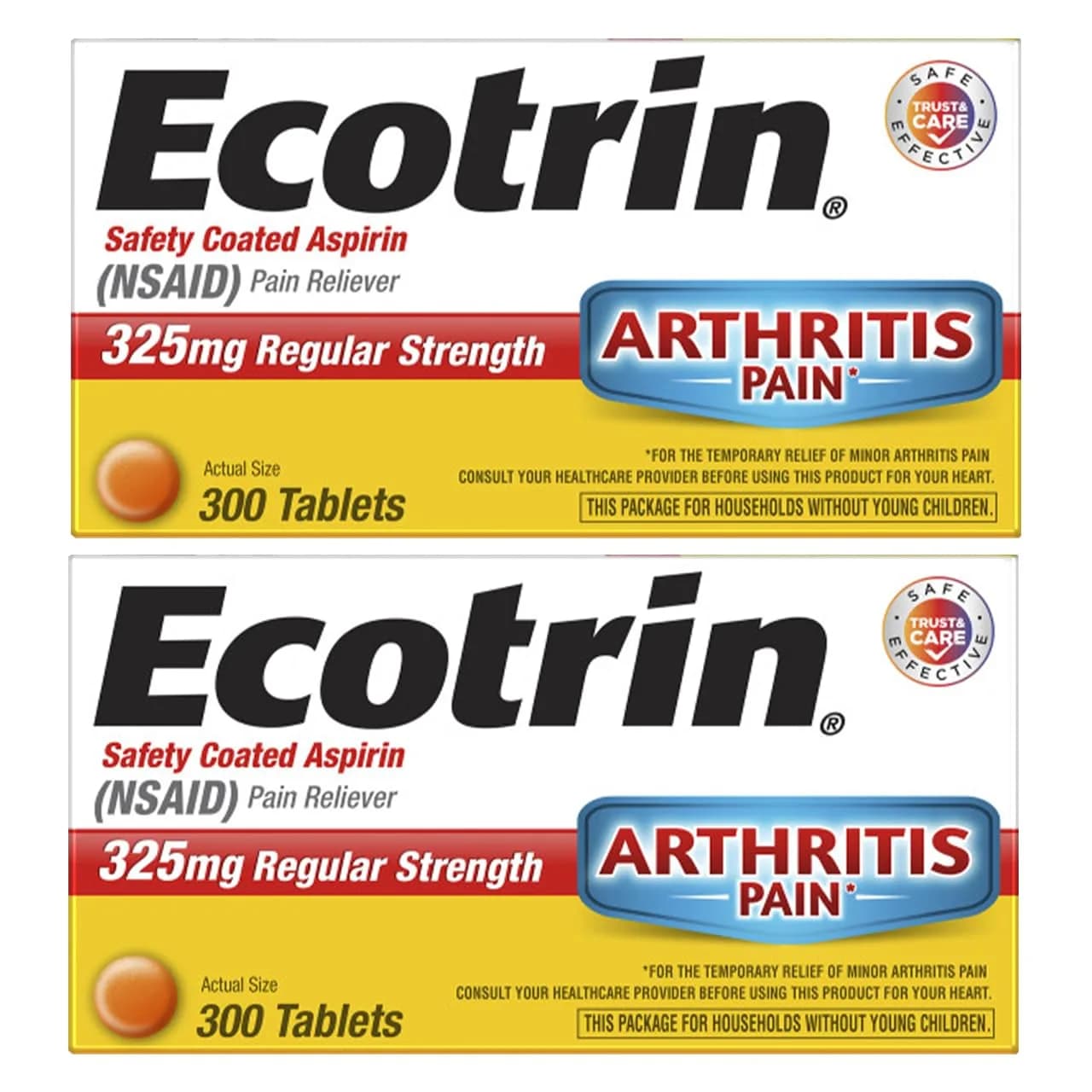 Ecotrin Regular Strength Aspirin 600 Tablets | Safer on Stomach & Cardiologist Recommended — Tablets