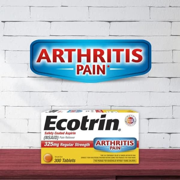 Ecotrin Regular Strength Aspirin 600 Tablets | Safer on Stomach & Cardiologist Recommended thumbnail 2