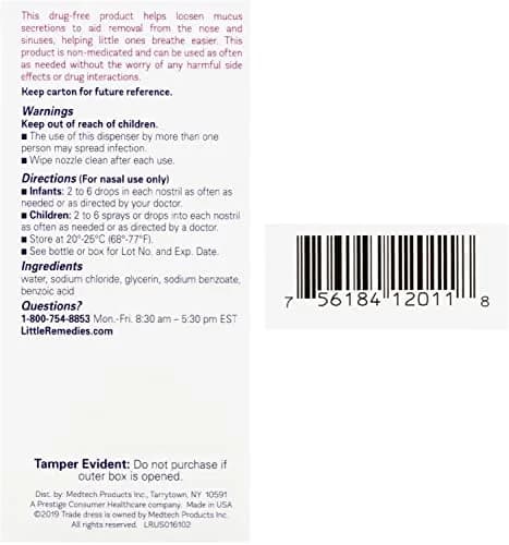 Little Remedies Sterile Baby Saline Nasal Spray and Drops 1 Fl Oz (Pack of 6) | Pediatrician Recommended for Newborns thumbnail 7