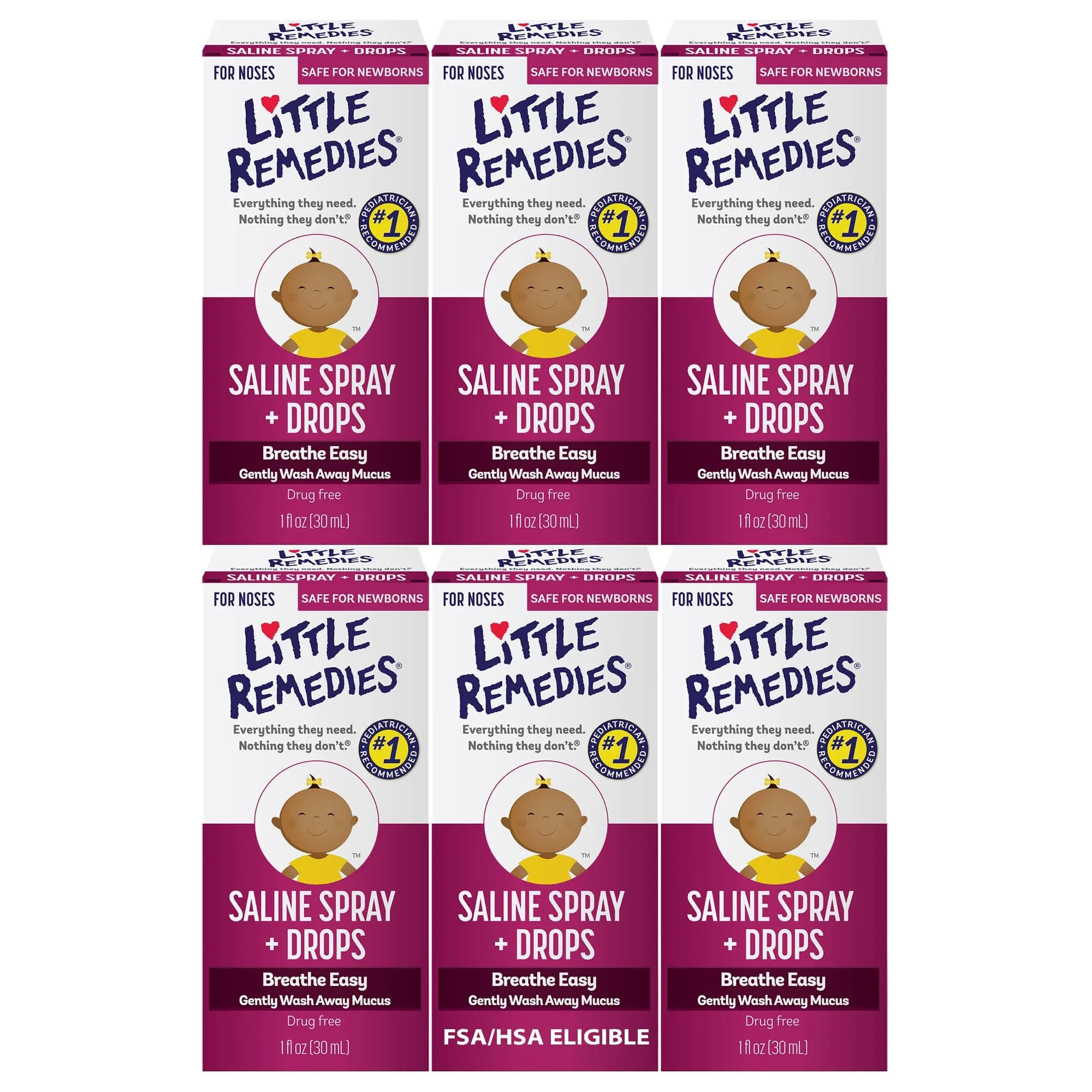 Little Remedies Sterile Baby Saline Nasal Spray and Drops 15ml (0.5 Fl Oz) | Safe for Newborns, Drug-Free Relief — 1 Fl Oz / Saline Spray/Drops