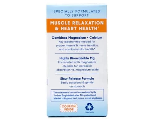 SlowMag MG Muscle + Heart Magnesium Chloride with Calcium Tablets 60 Count (Pack of 2) | Supports Heart, Muscles & Nervous System thumbnail 4