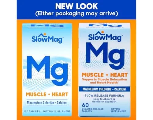 SlowMag MG Muscle + Heart Magnesium Chloride with Calcium Tablets 60 Count (Pack of 2) | Supports Heart, Muscles & Nervous System thumbnail 5