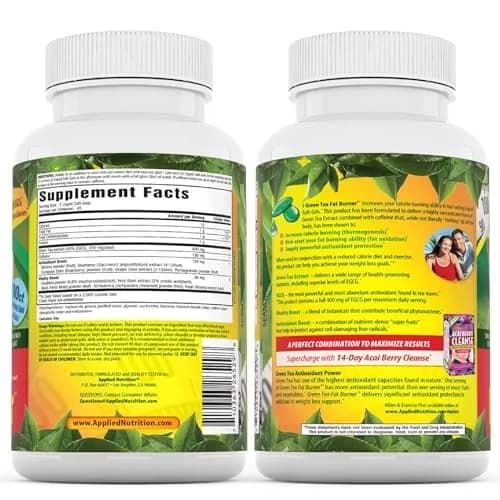 Applied Nutrition Green Tea Fat Burner Weight Loss 90 Softgels (2 Pack) Supports Metabolism & Energy thumbnail 7
