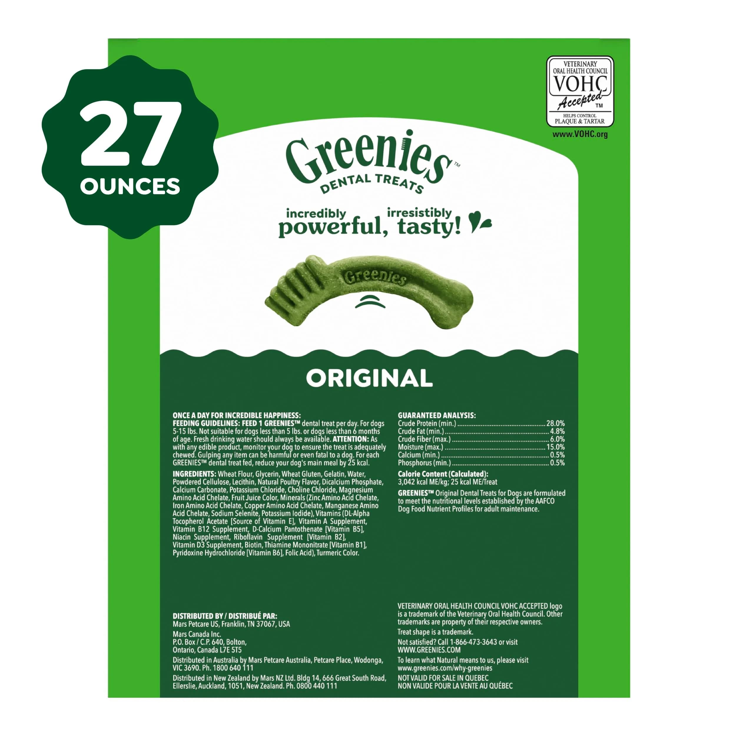 Greenies Teenie Original Natural Dental Dog Treats, Chicken, 96 Count (27 oz / 0.77 kg) | Veterinarian-Recommended for Small Dogs 5-15 lbs - view 9