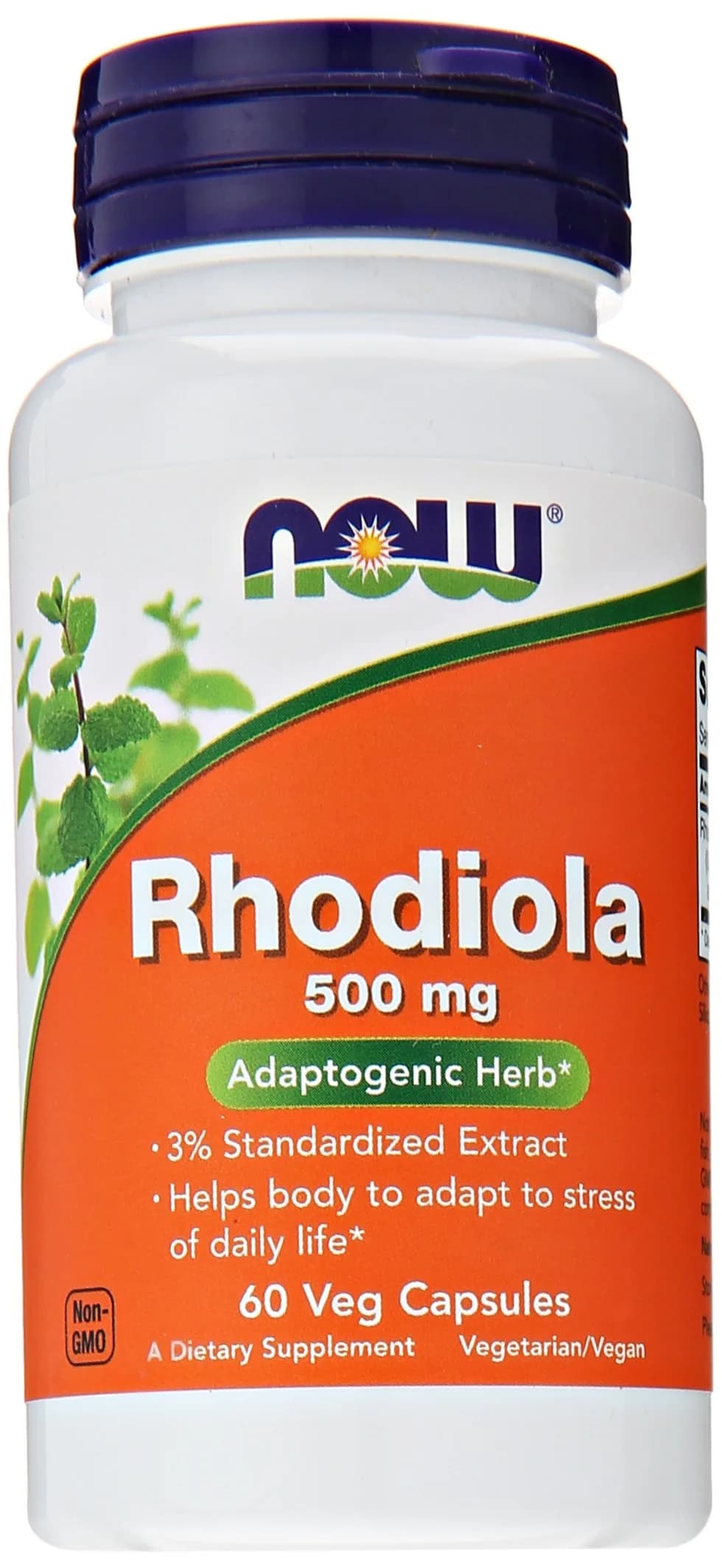 NOW Rhodiola Rhodiola Rosea 500mg | Adaptogenic Stress Support Vegetarian Capsules — Capsule