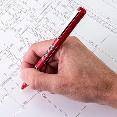 PILOT Precise V5 Stick Pens Extra Fine Point 0.5mm Red 12-Pack | Smooth Liquid Ink Rollerball Pens thumbnail 5