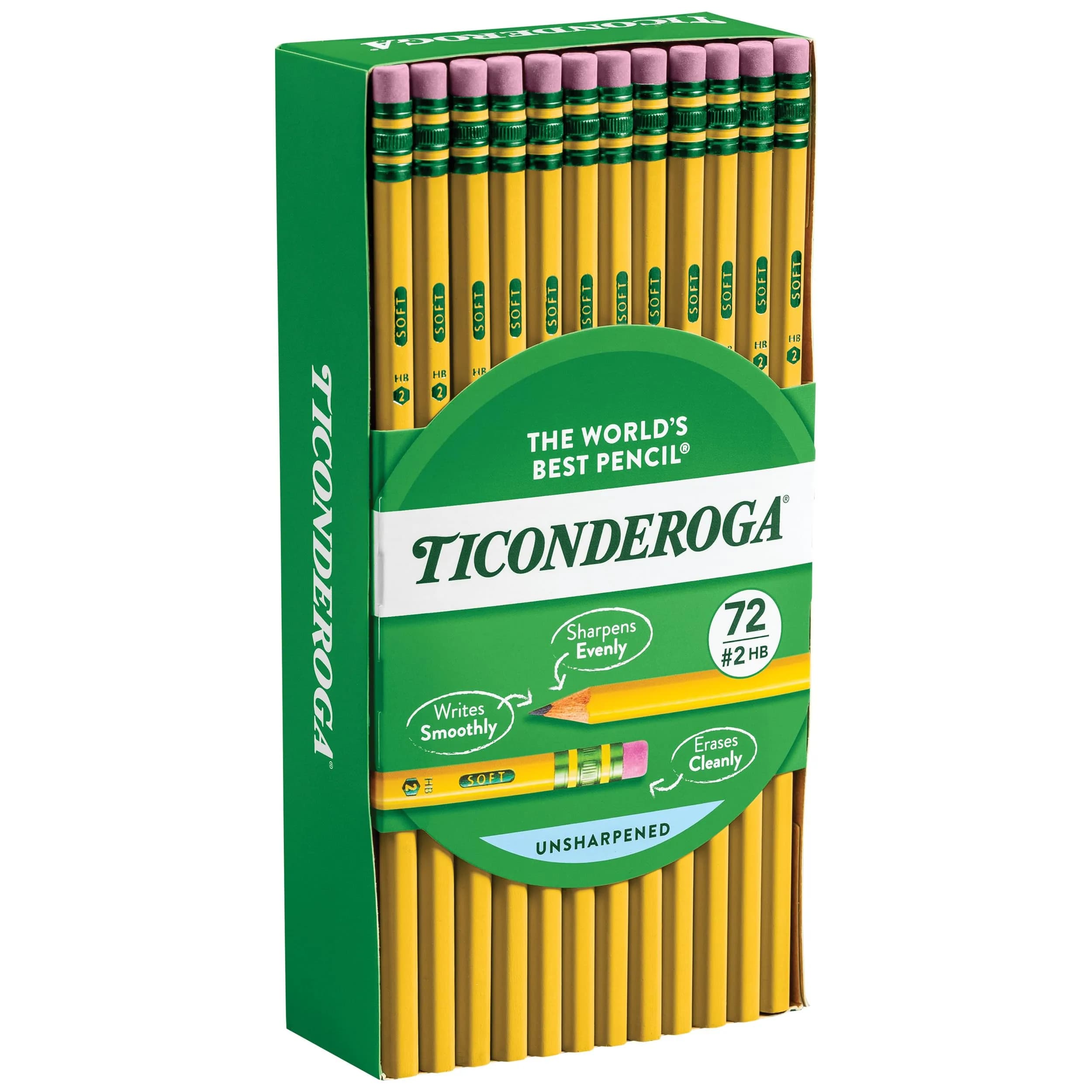 Ticonderoga Wood-Cased Pencils #2 HB Soft Yellow 72 Count | PMA Certified Non-Toxic - view 5