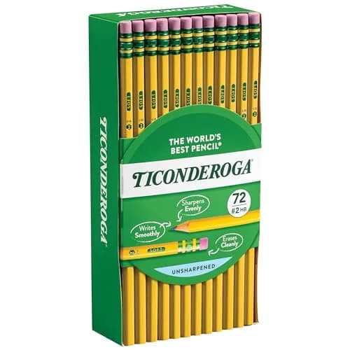 Ticonderoga Wood-Cased Pencils #2 HB Soft Yellow 72 Count | PMA Certified Non-Toxic thumbnail 5