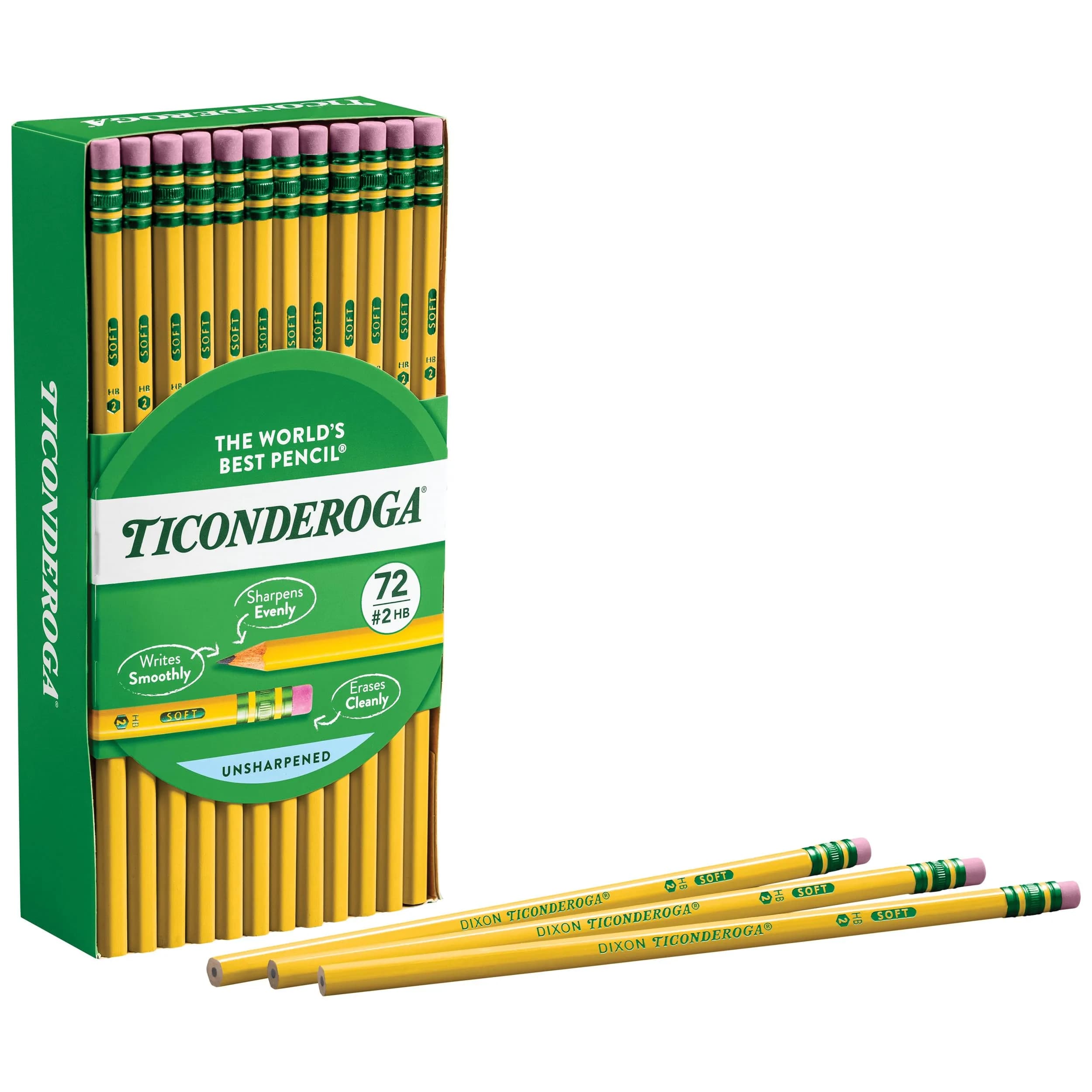 Ticonderoga Wood-Cased Pencils #2 HB Soft Yellow 72 Count | PMA Certified Non-Toxic - view 4