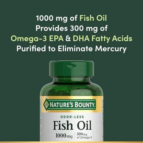 Nature's Bounty Omega-3 Fish Oil 1000 mg Softgels 120 Coated Soft Gels | Supports Heart & Circulatory Wellness thumbnail 3