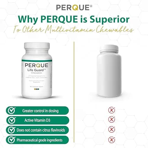 PERQUE Life Guard Chewables Cherry 90 Count | Unisex Multivitamin & Mineral Supplement thumbnail 8