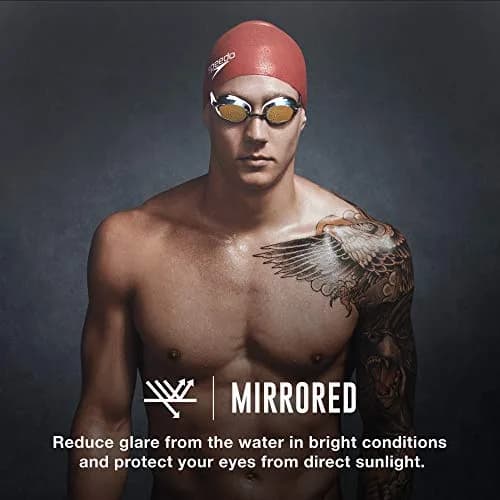 Speedo Unisex-Adult Swim Goggles Mirrored Vanquisher 2.0 | Wide Panoramic View, Anti-Fog, UV Protection thumbnail 3