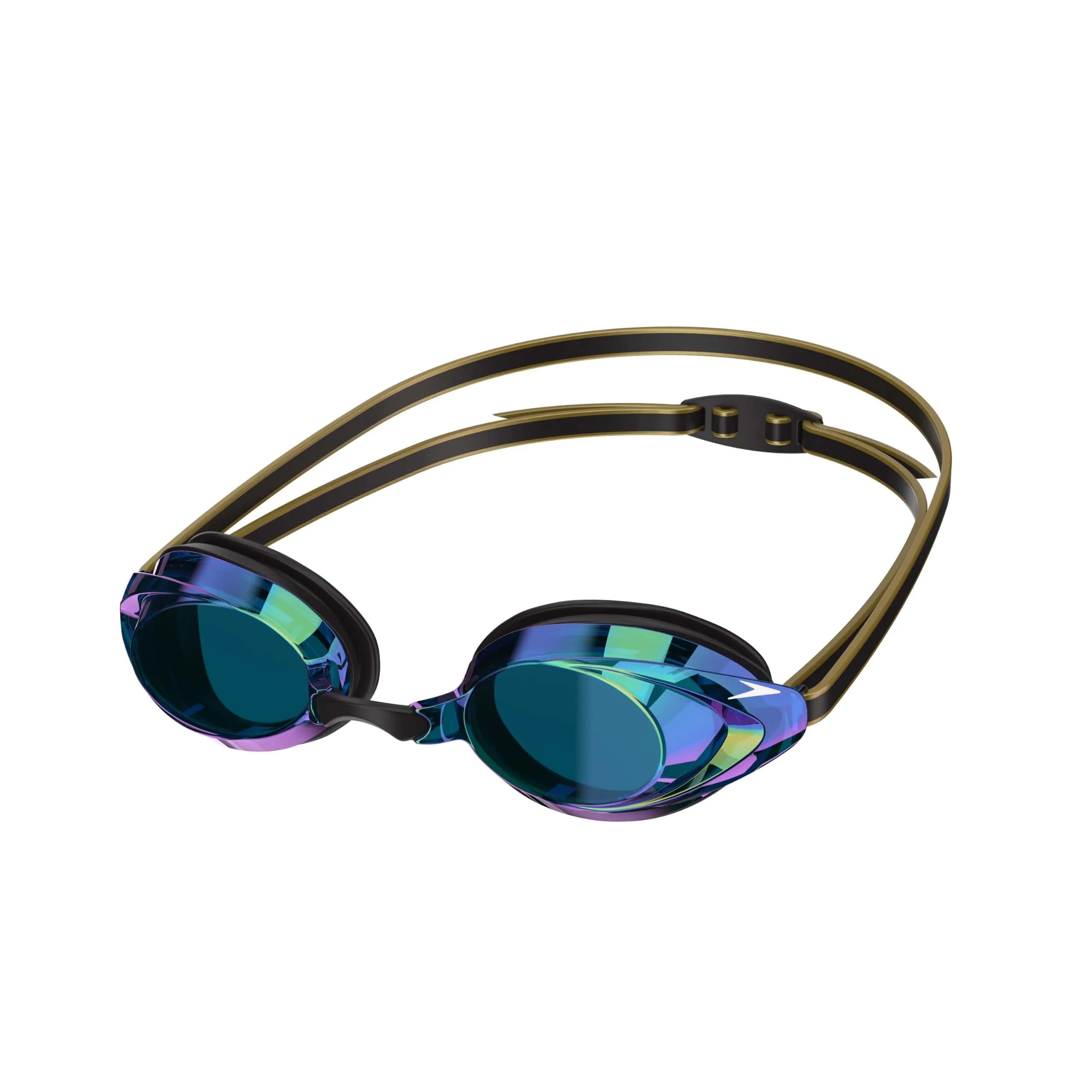 Speedo Unisex-Adult Swim Goggles Mirrored Vanquisher 2.0 | Wide Panoramic View, Anti-Fog & UV Protection — 2.0 Deep/Gold