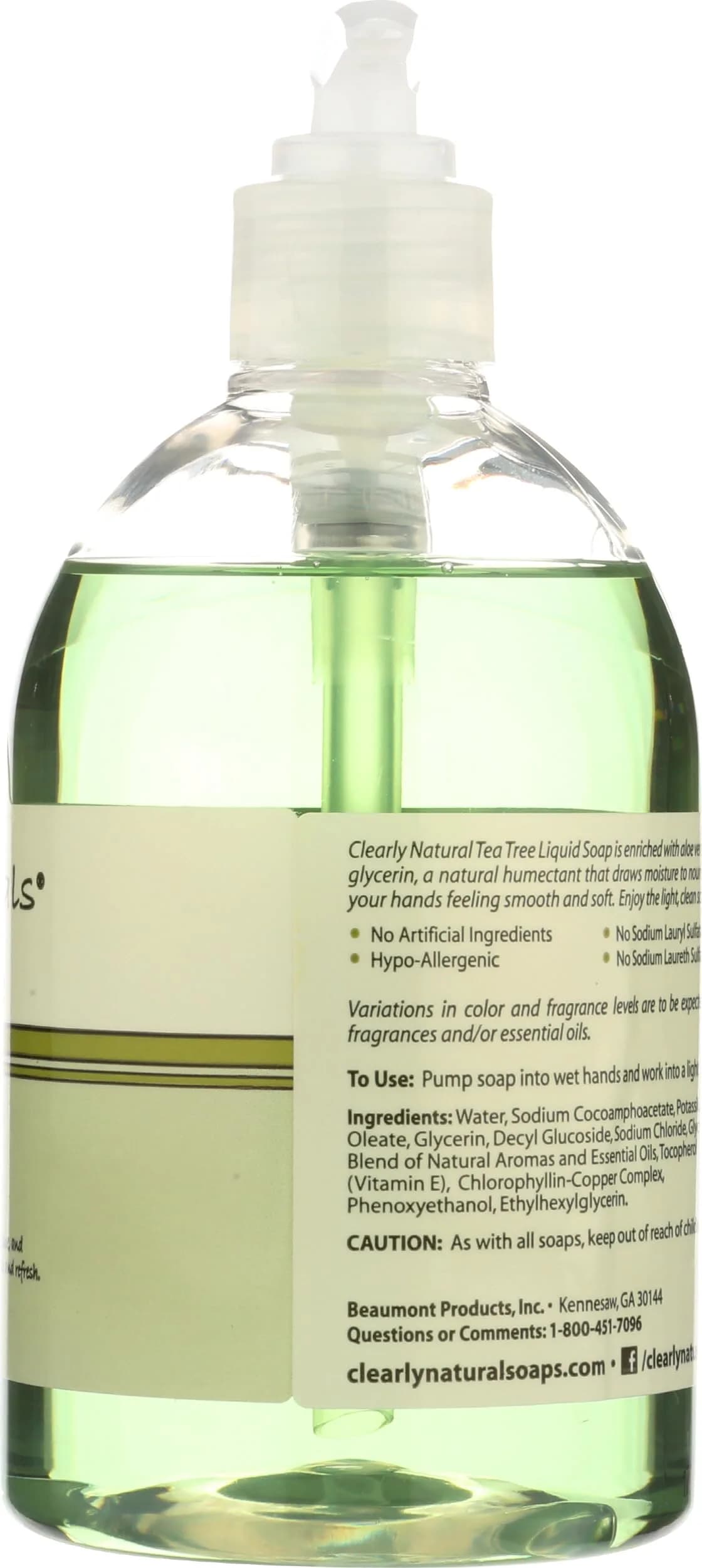 Clearly Natural Glycerin Liquid Hand Soap Tea Tree 355ml (12 Fl Oz) | Gentle Cleansing with Aloe Vera & Vitamin E - view 6
