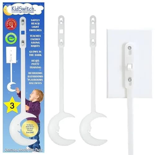 Kidswitch Light Switch Extender for Kids (3 Pack) - Glow in the Dark Toddler Light Switch - Quick Install, Easy Grab Extension, Award Winning thumbnail 1