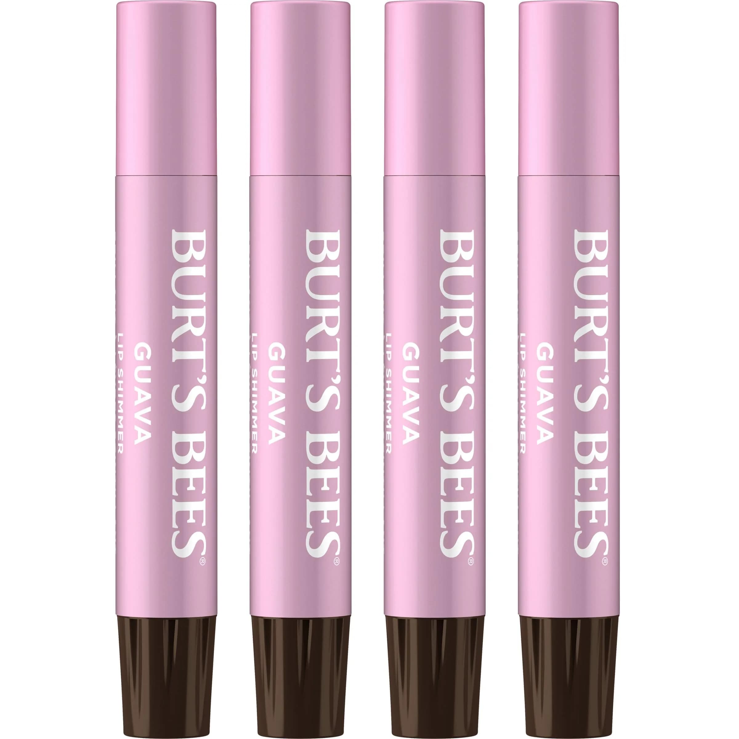 Burt's Bees Lip Shimmer Guava 4 Pack | Natural Moisturizing Lip Tint with Sheer Glow (70-120 chars)