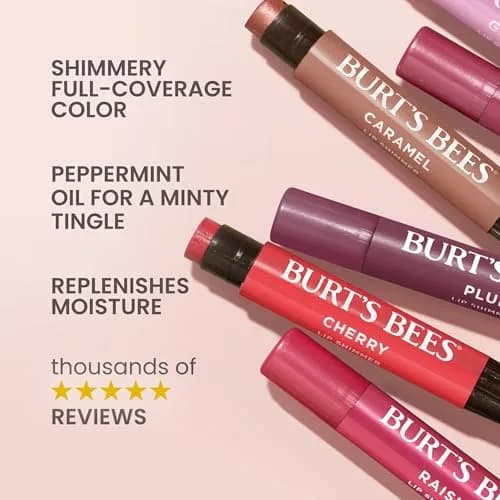 Burt's Bees Lip Shimmer Guava 4 Pack | Natural Moisturizing Lip Tint with Sheer Glow (70-120 chars) thumbnail 3