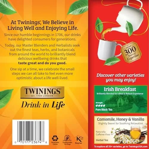 Twinings English Breakfast Black Tea 100 Teabags | Smooth, Flavourful, Robust, Caffeinated thumbnail 5