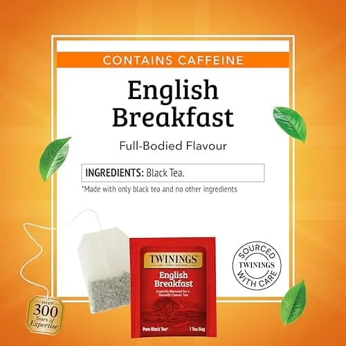 Twinings English Breakfast Black Tea 100 Teabags | Smooth, Flavourful, Robust, Caffeinated thumbnail 4