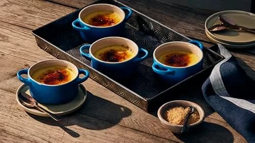 Le Creuset Stoneware Mini Round Cocotte 8 oz. Flame | Elegant Individual Serving Dish thumbnail 4