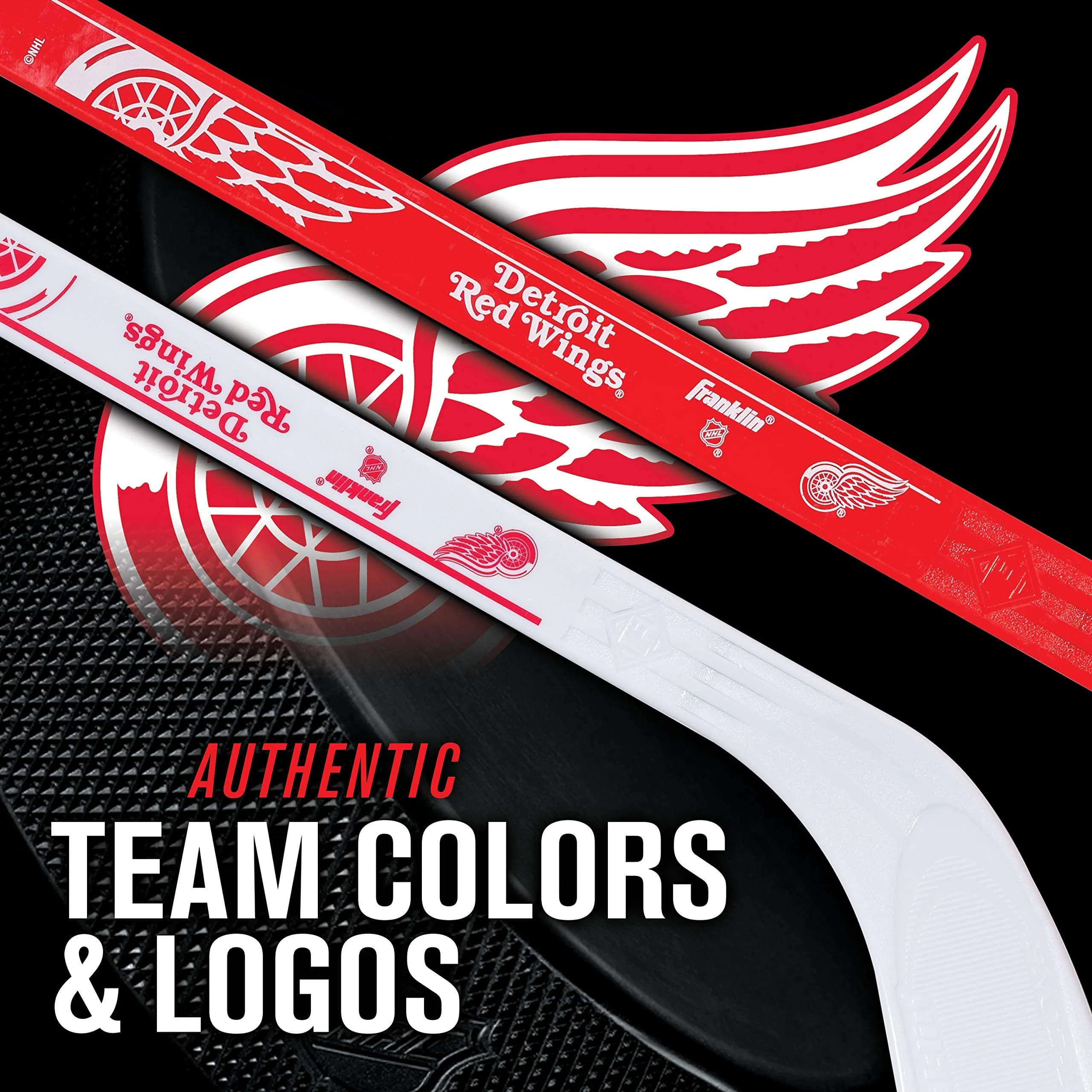 Franklin Sports NHL Detroit Red Wings Mini Hockey Stick Set with 2 Foam Balls | 2-Piece ABS Plastic - view 3
