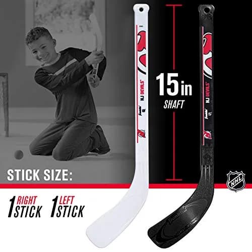 Franklin Sports NHL New Jersey Devils Mini Hockey Stick Set with Foam Balls | 2-Piece ABS Plastic thumbnail 4